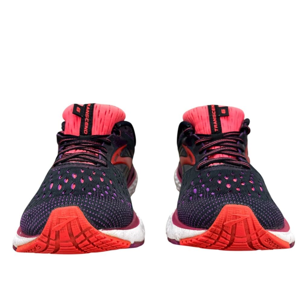 Brooks Transcend 6 Running Shoes Womens 8 Black Purple Coral Athletic Sneakers - Picture 5 of 13